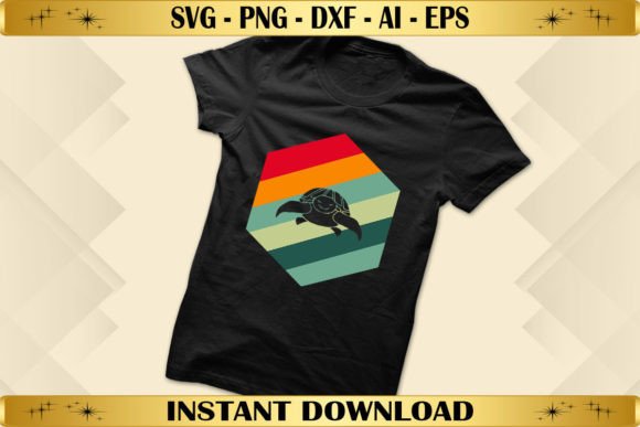 Vintage Retro Sea Turtle Graphics for T-Shirt Designs